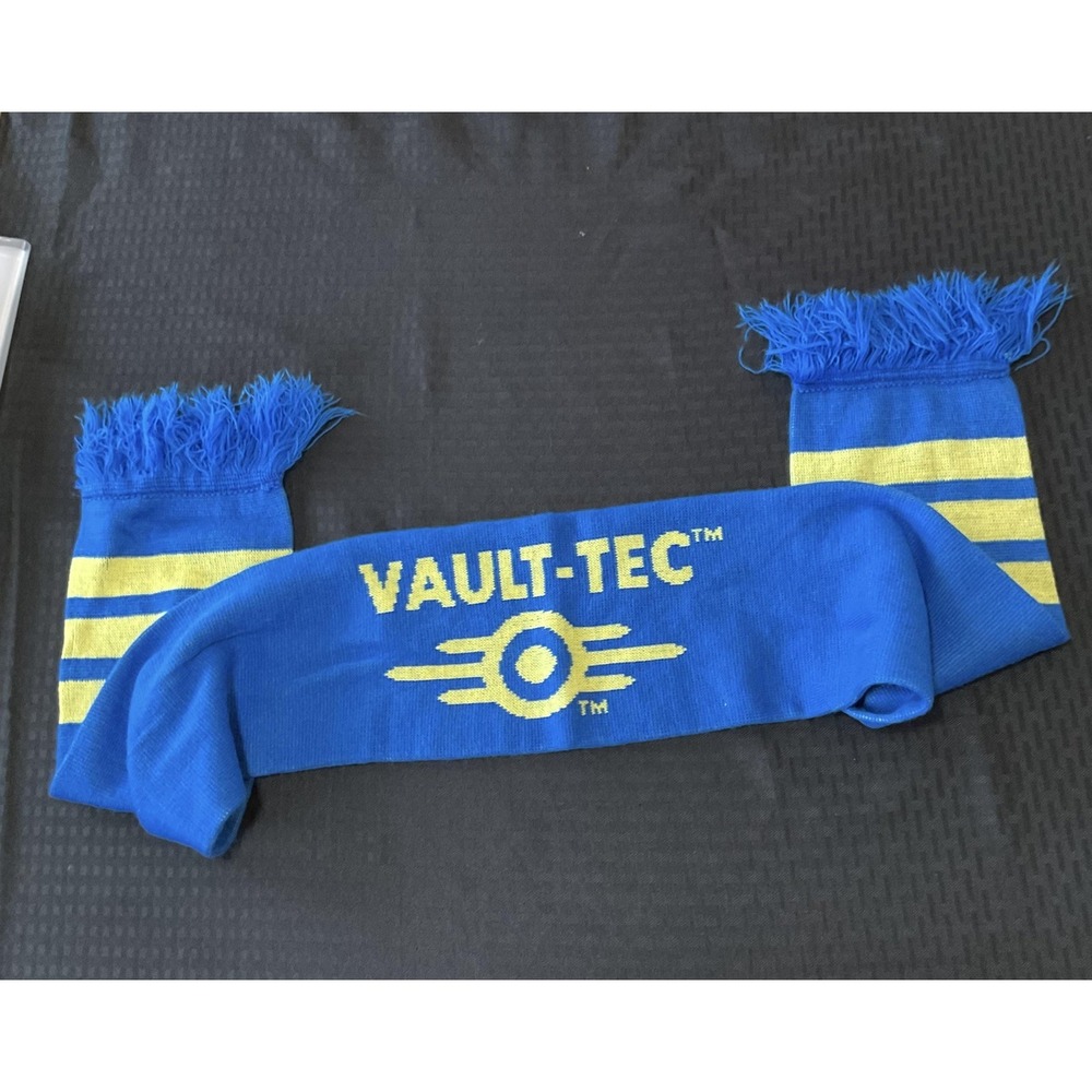 Fallout 3 Vault-Tec Scarf Blue Yellow Cosplay Accessory Bethesda‎ One Size Knit